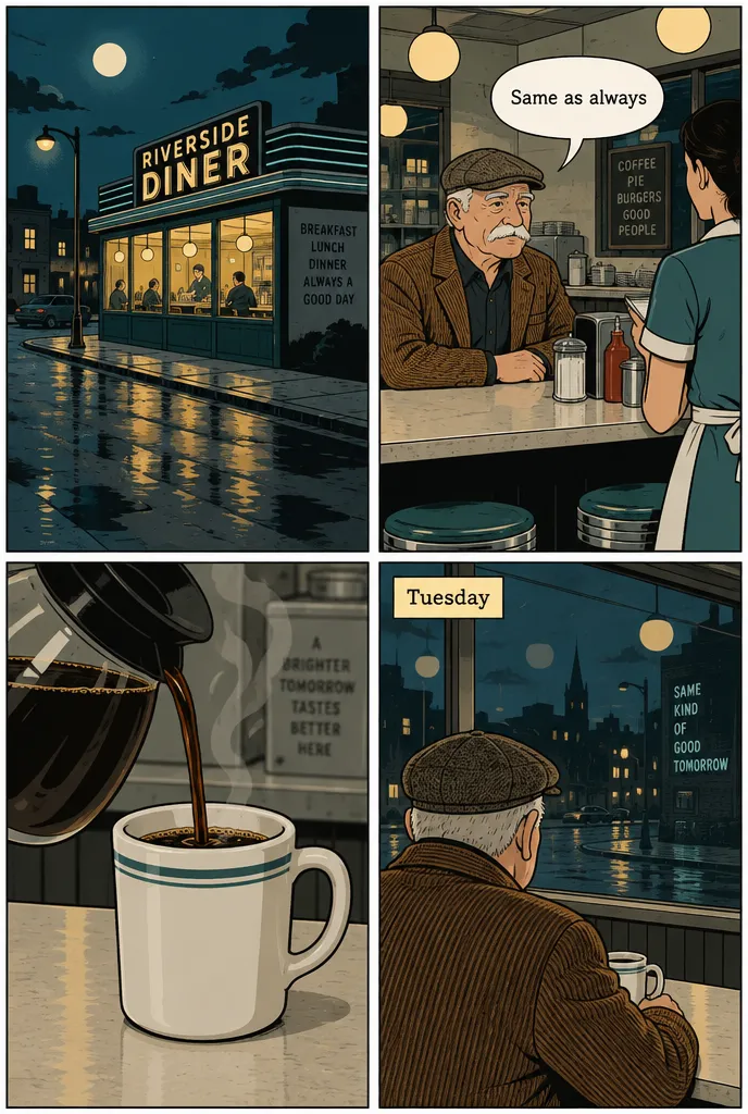 Four panel diner strip
