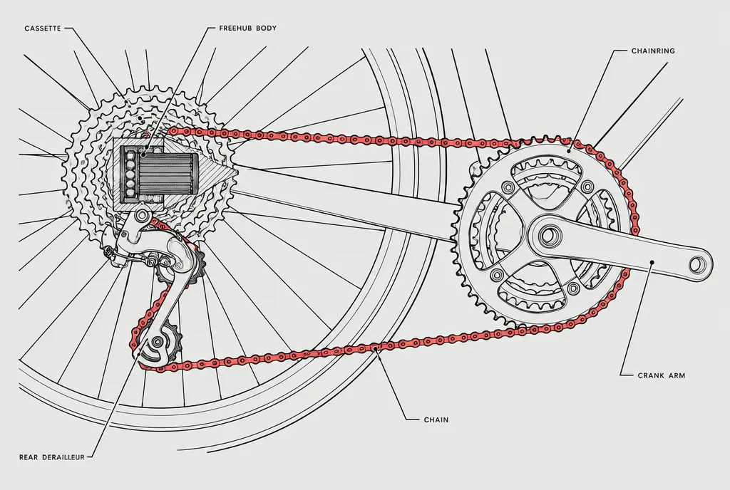 Bicycle cutaway diagram