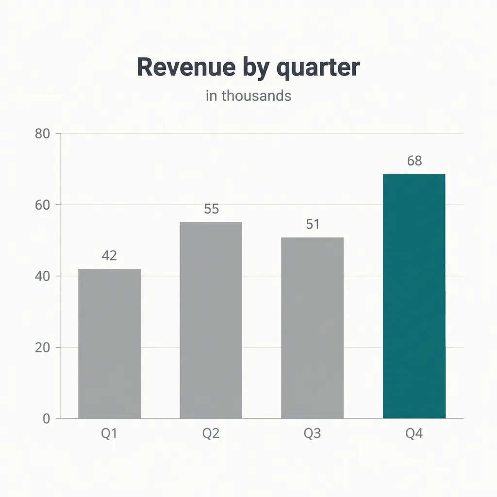 Quarterly revenue bar chart