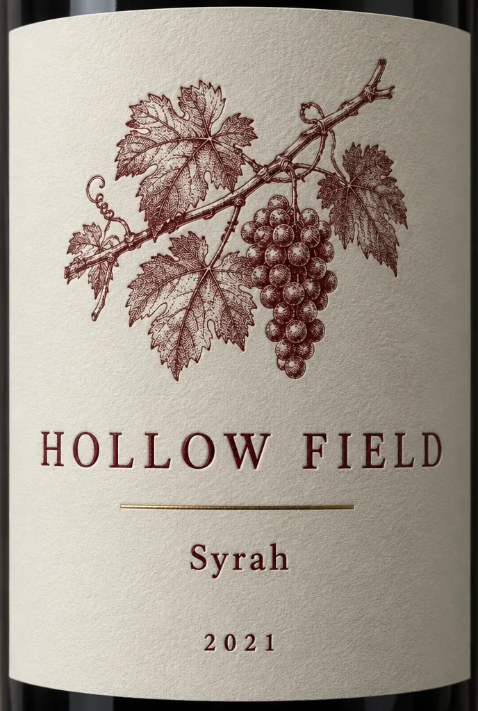 Letterpress wine label