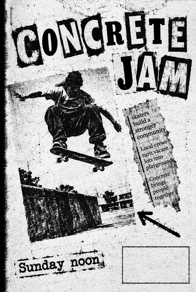 Photocopied skate jam flyer