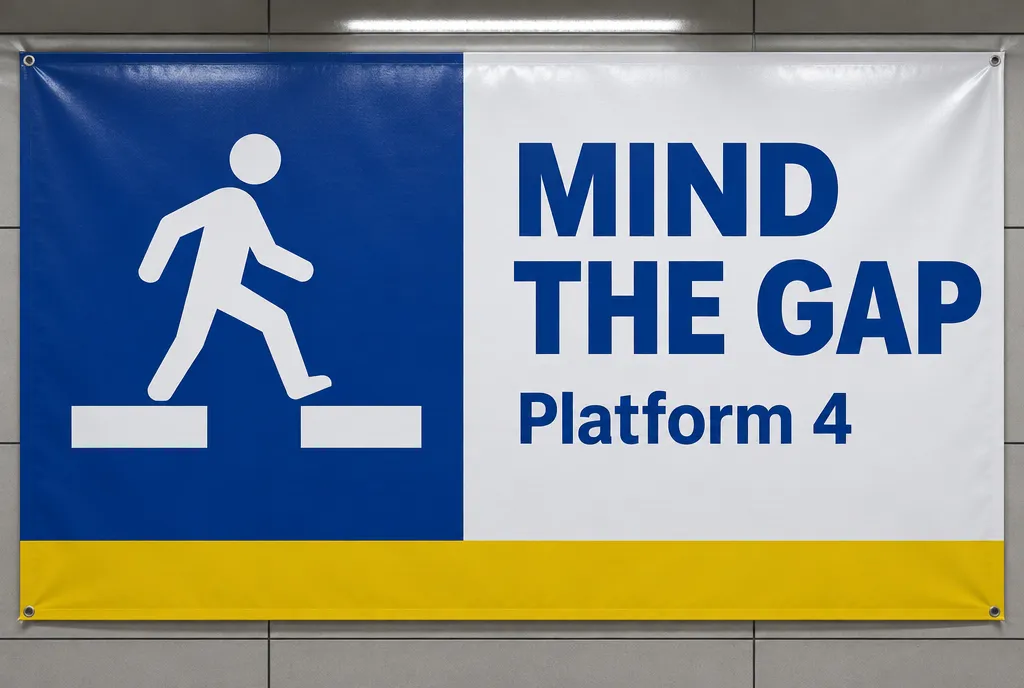 Transit platform safety banner