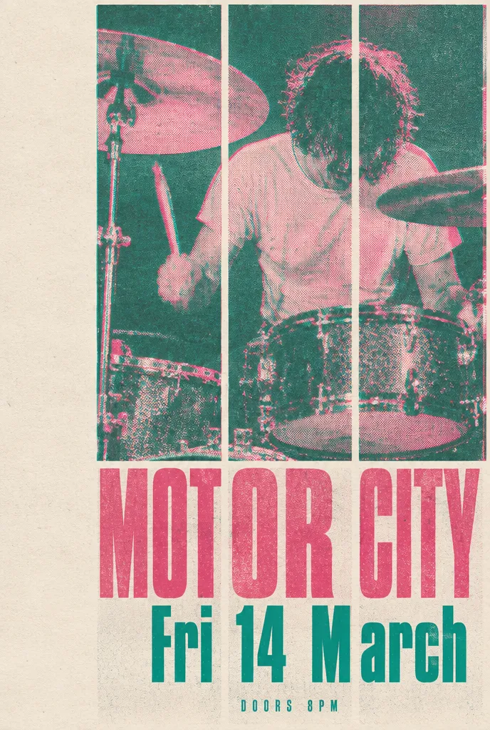 Two colour risograph gig poster