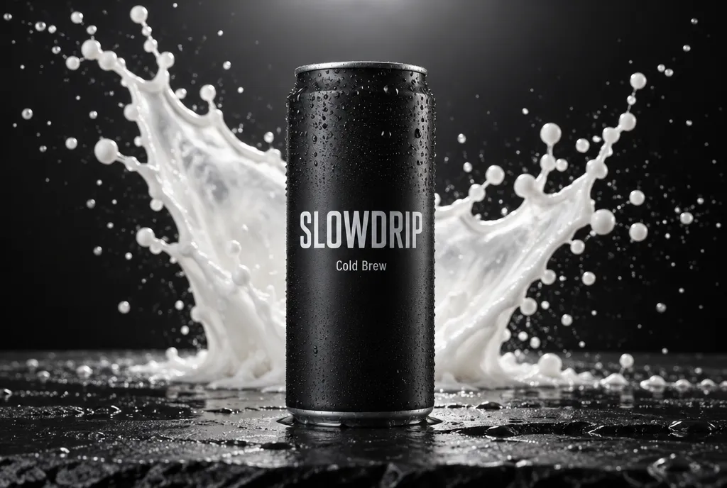 Cold brew can with splash