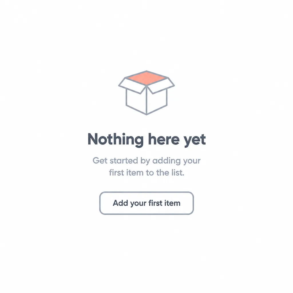 Empty state screen